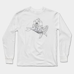 Abstract whale world design Long Sleeve T-Shirt